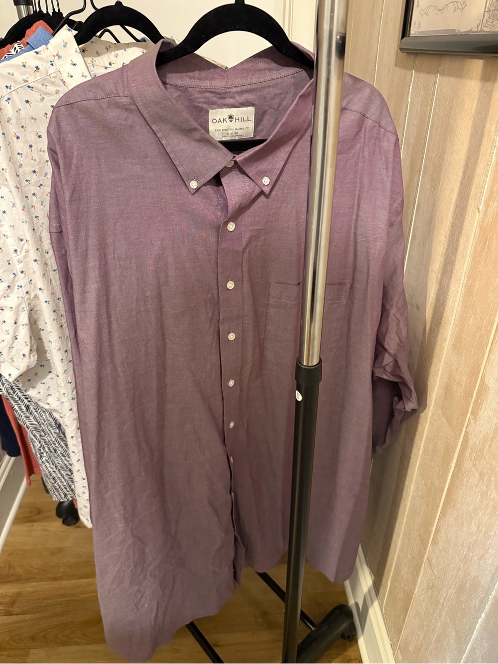 Oak Hill Men's Lavender Button-Down Dress Shirt